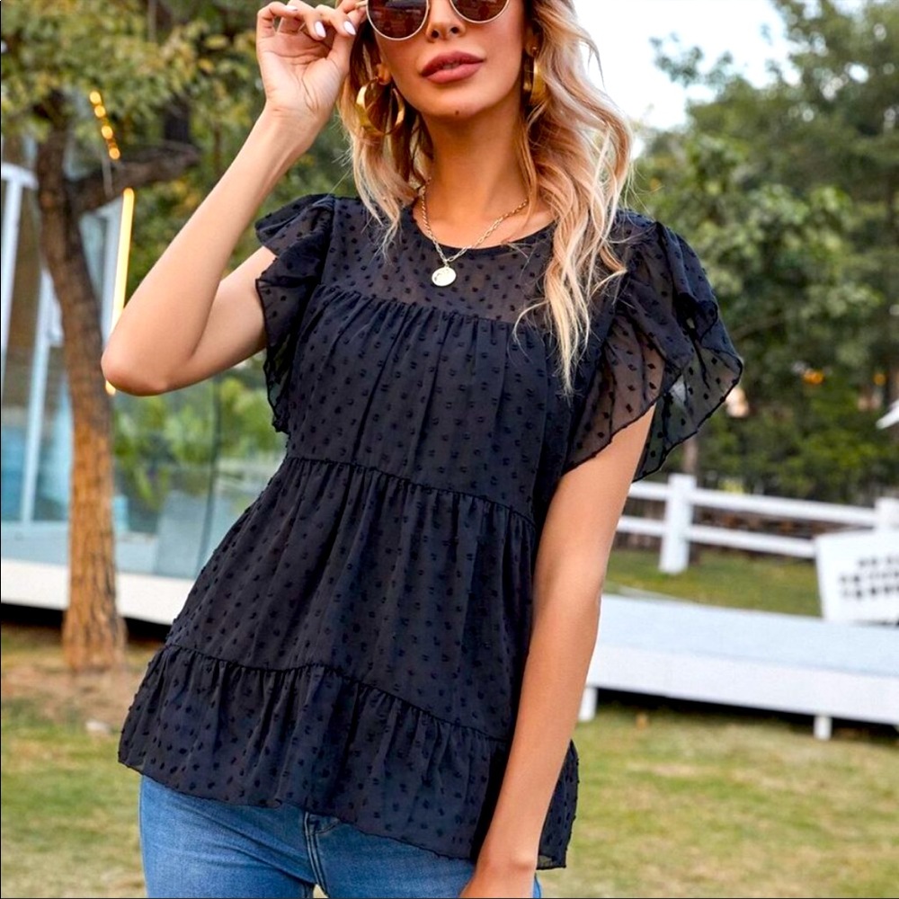 SWISS DOT BLOUSE - Picture 2 of 4